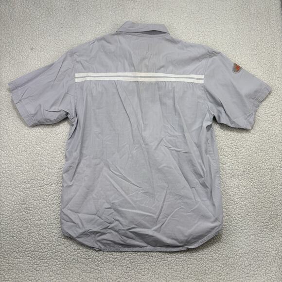 Harley Davidson Shirt Mens Large Gray Snap Button Short Sleeve Pockets Ripstop - Picture 5 of 7